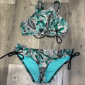 Leafy green bathing suit